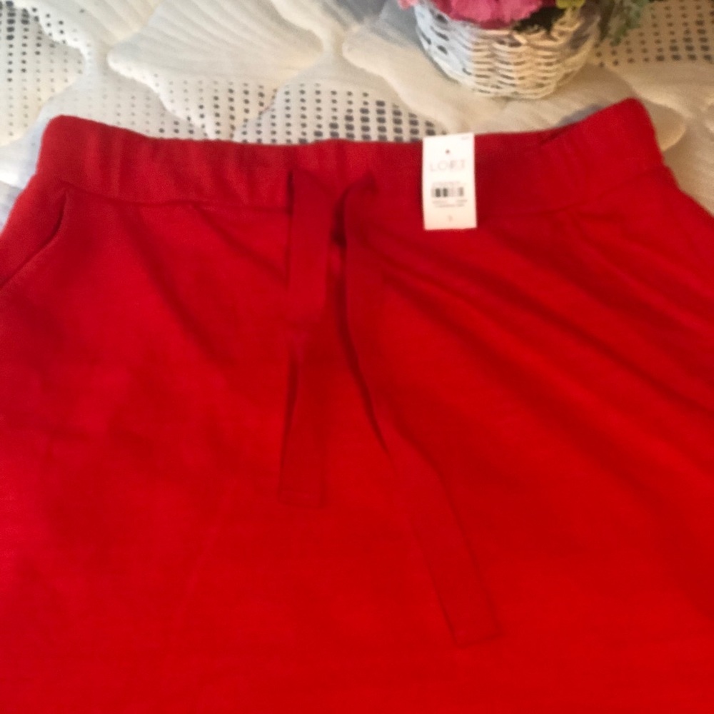 Red Drawstring miniskirt
